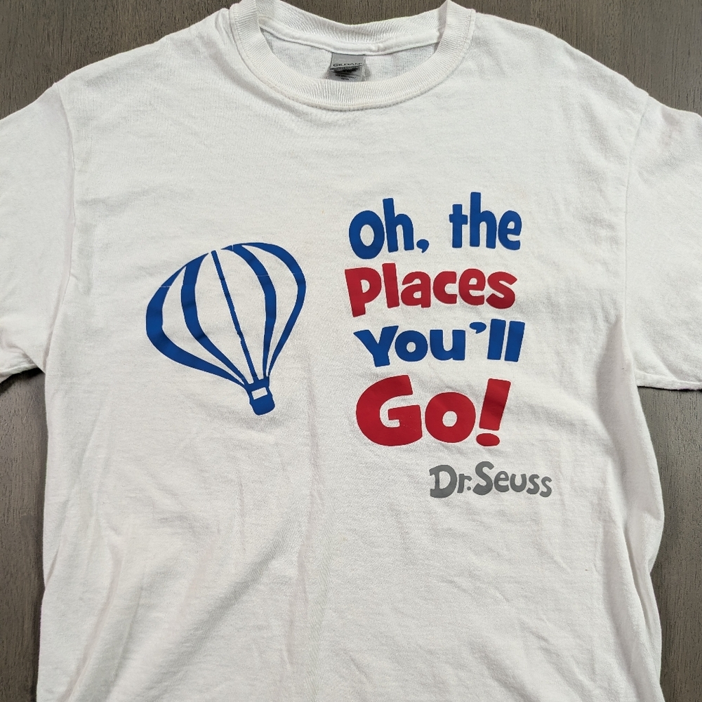 Dr. Seuss White Tee with Blue and Red Design